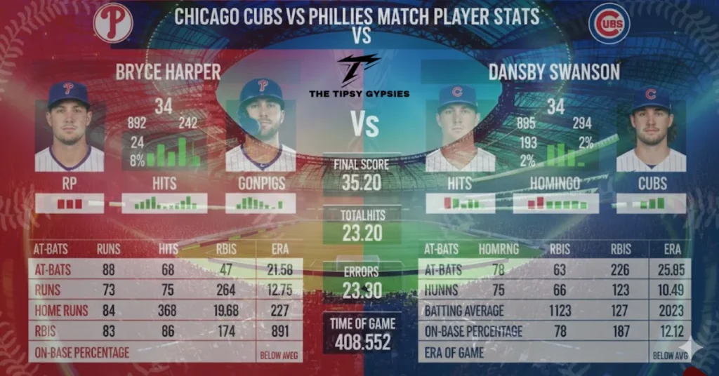 Chicago Cubs vs Phillies Match Player Stats
