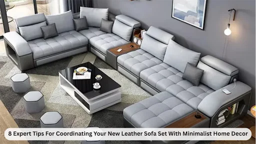 Leather sofa set